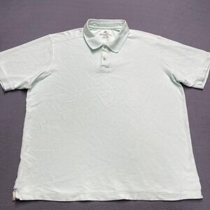 Tommy Bahama Polo Shirt Mens 2XL Mint Green Pique Knit Short‎ Sleeve Golf Casual